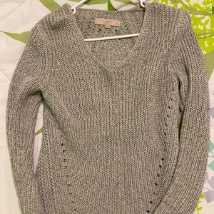 LOFT gray knit sweater